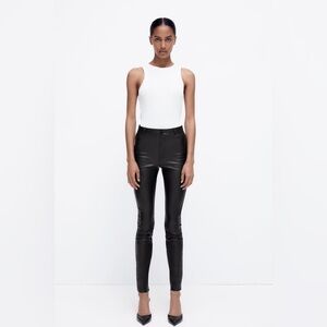 Zara Black Leather Look Pants